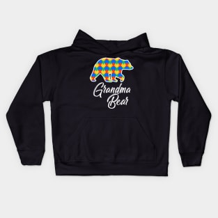 Bear Autism Puzzle Awareness Grandma Bears Kids Hoodie